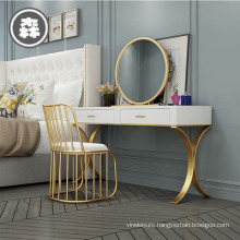 Modern minimalist dressing table light luxury iron bedroom dressing table with drawer cabinet